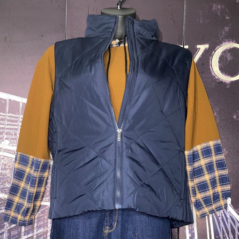 Blue Front Zip Quilted Vest - Picture 2 of 2